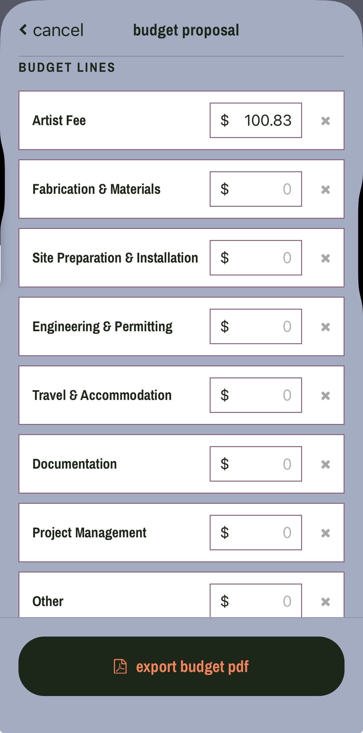 Budget & Proposal Builder